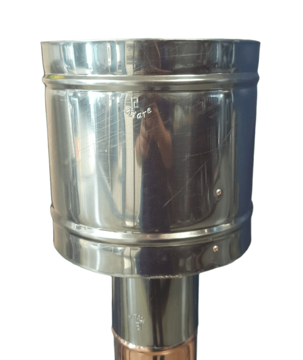 Chapéu Canhão - Inox - p/cano de Lareira 25cm diâmetro